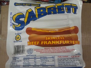 sabrett skinless beef franks